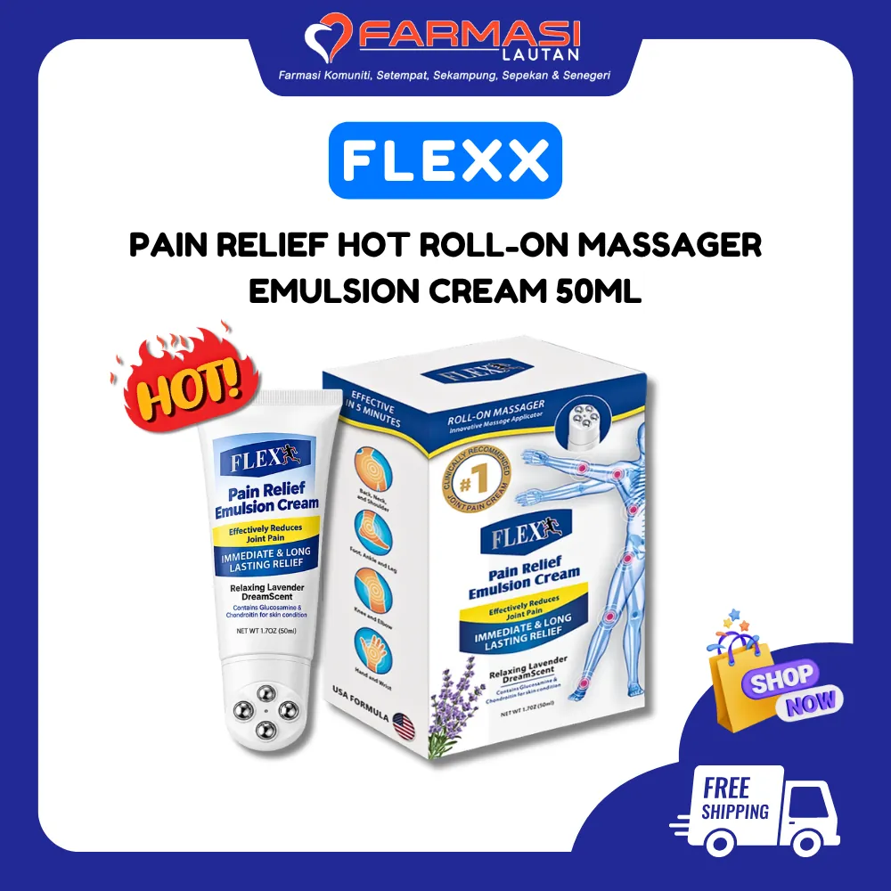 FLEXX PAIN RELIEF GEL ROLL-ON MASSAGER 50 ML