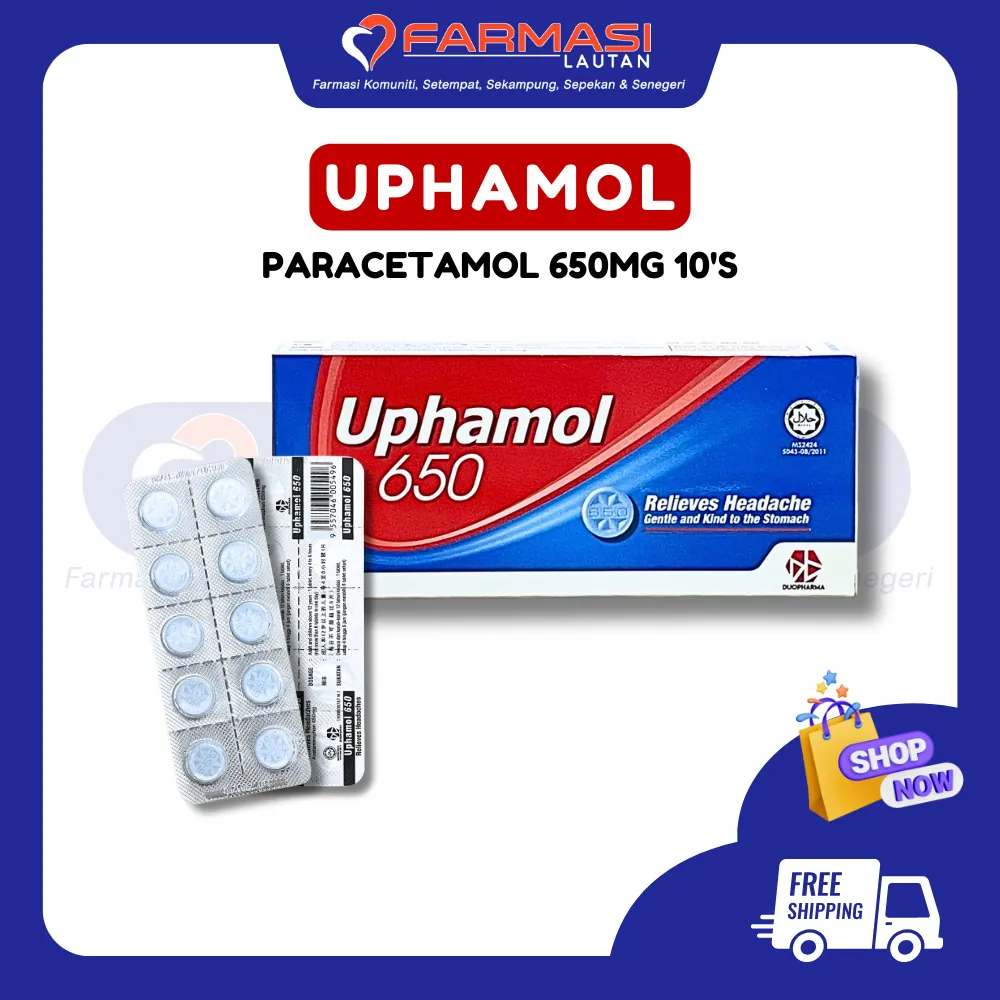 UPHAMOL 650 MG 10 TABS