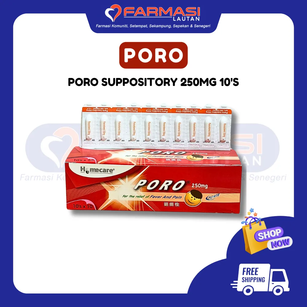 YSP PORO 250 MG 10 SUPPS