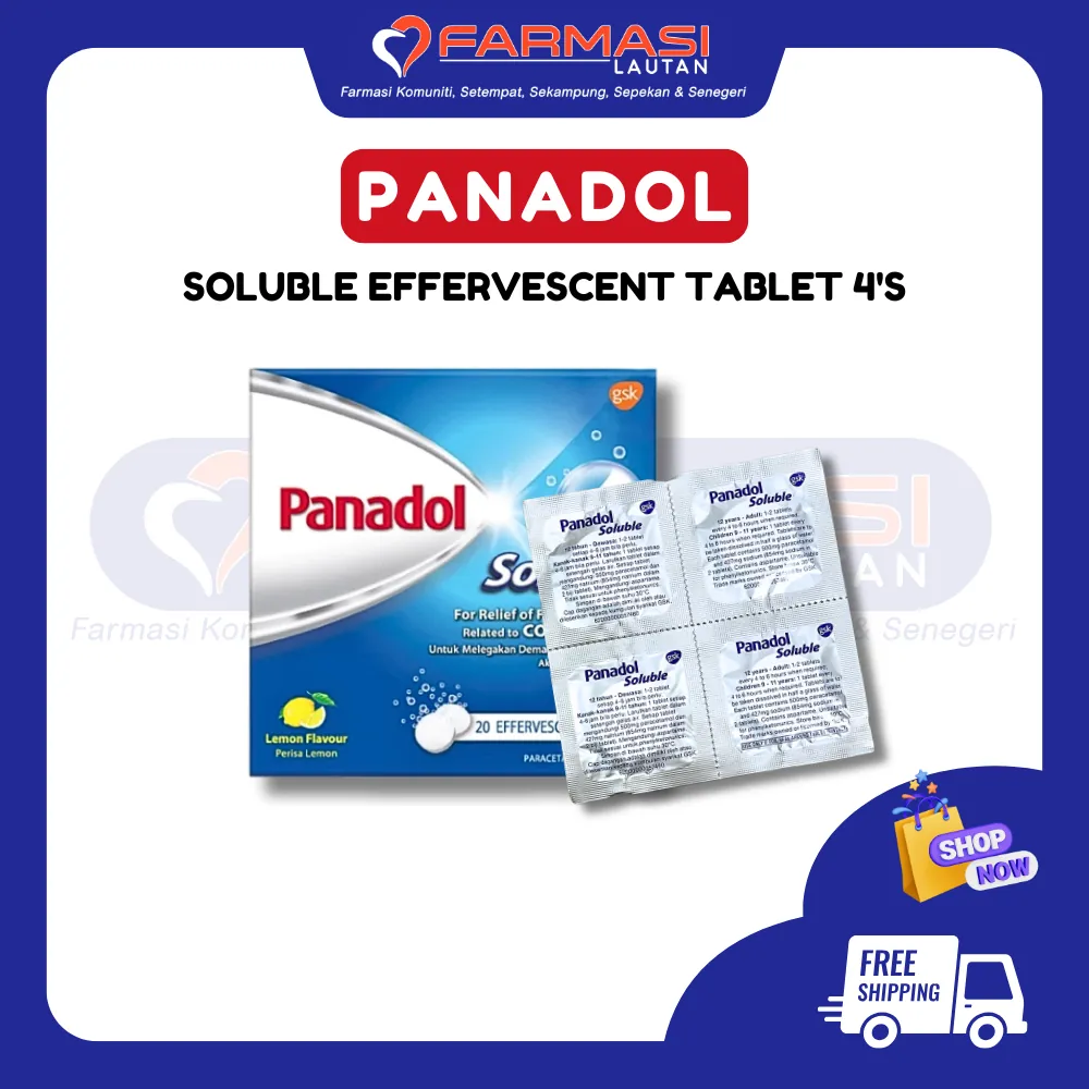 PANADOL SOLUBLE LEMON 4 TABS