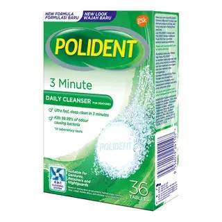 POLIDENT 3 MINUTE DAILY CLEANSER 36 TABS