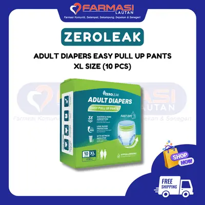 ZERO LEAK ADULT PANTS SIZE XL 10 PCS (GREEN)