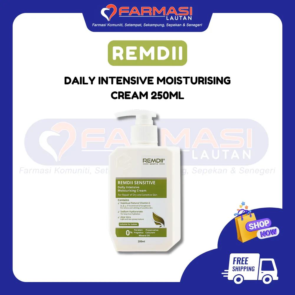REMDII SENSITIVE DAILY INTENSIVE MOISTURIZING CREAM 250 ML (PUMP)