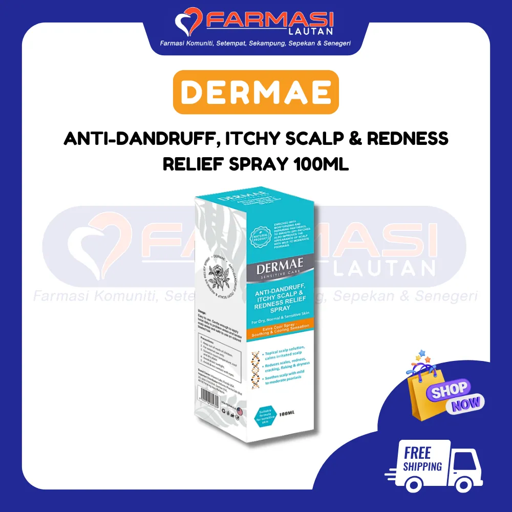 DERMAE ANTI-DANDRUFF, ITCHY SCALP & REDNESS RELIEF SPRAY 100 ML