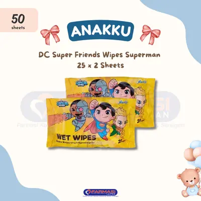 Anakku DC Super Friends Wipes Superman 2 X 25 Sheets
