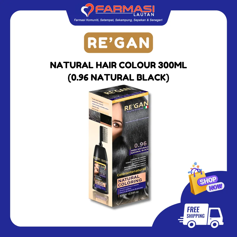 RE'GAN NATURAL HAIR COLOR 0.96 NATURAL BLACK 300 ML