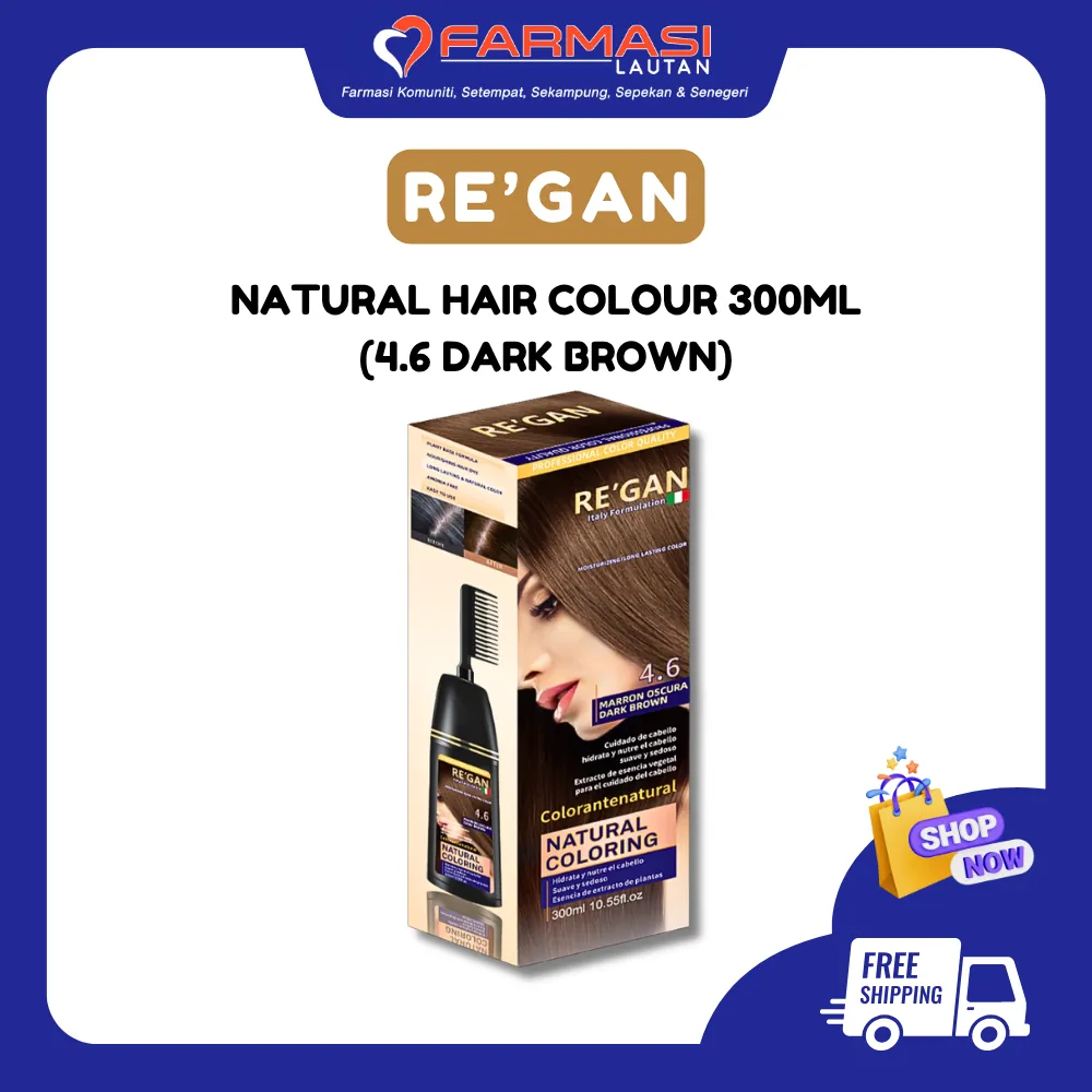 RE'GAN NATURAL HAIR COLOR 4.6 DARK BROWN 300 ML