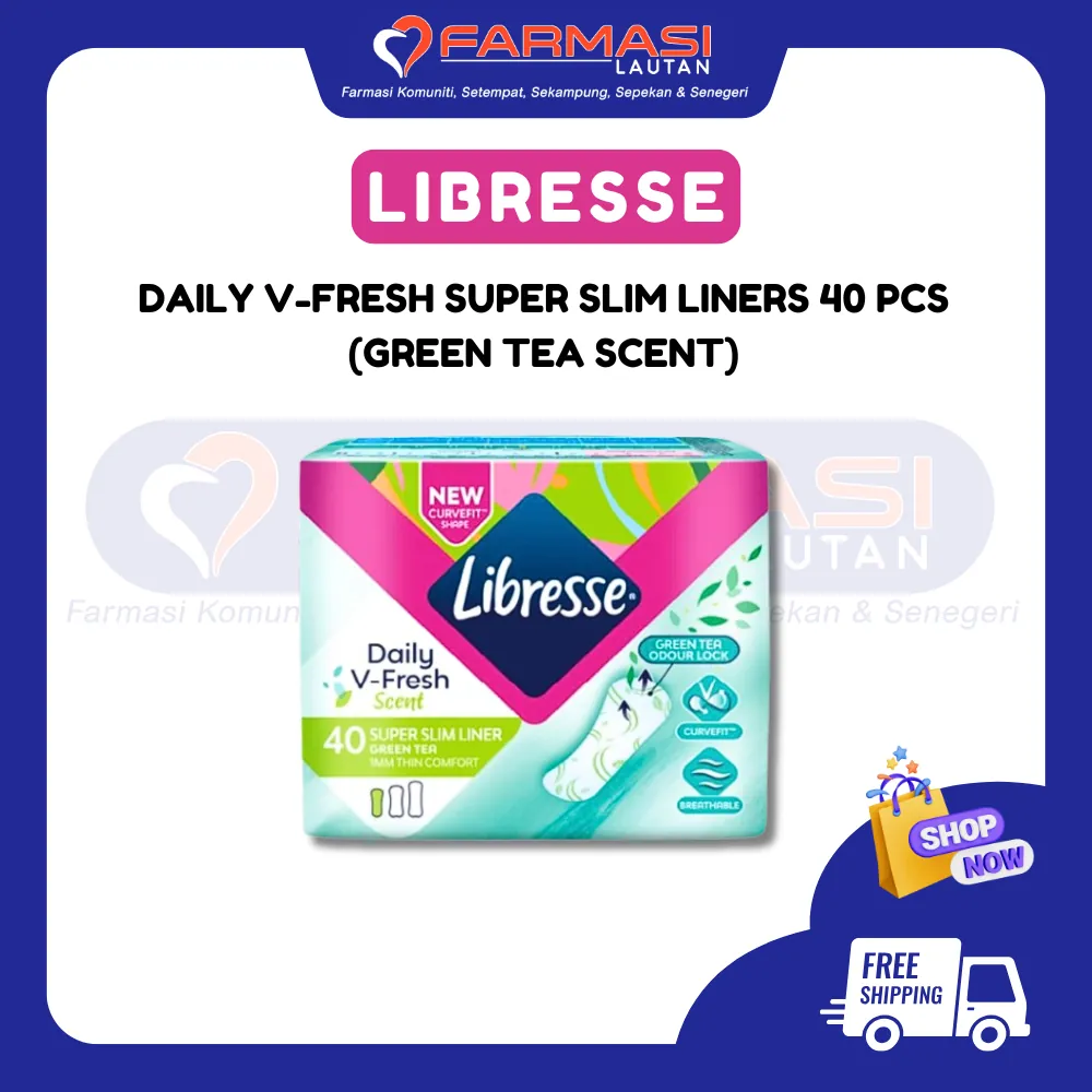 LIBRESSE DAILY V-FRESH SCENT 40 SUPER SLIM LINER GREEN TEA