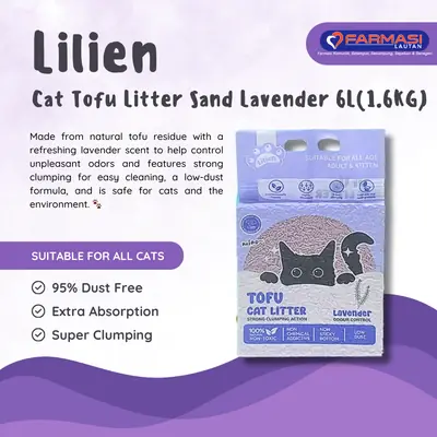LILIEN CAT TOFU LITTER SAND LAVENDER 6 L(1.6KG)
