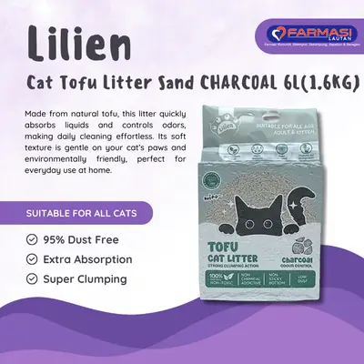 LILIEN CAT TOFU LITTER SAND CHARCOAL 6 L(1.6KG)