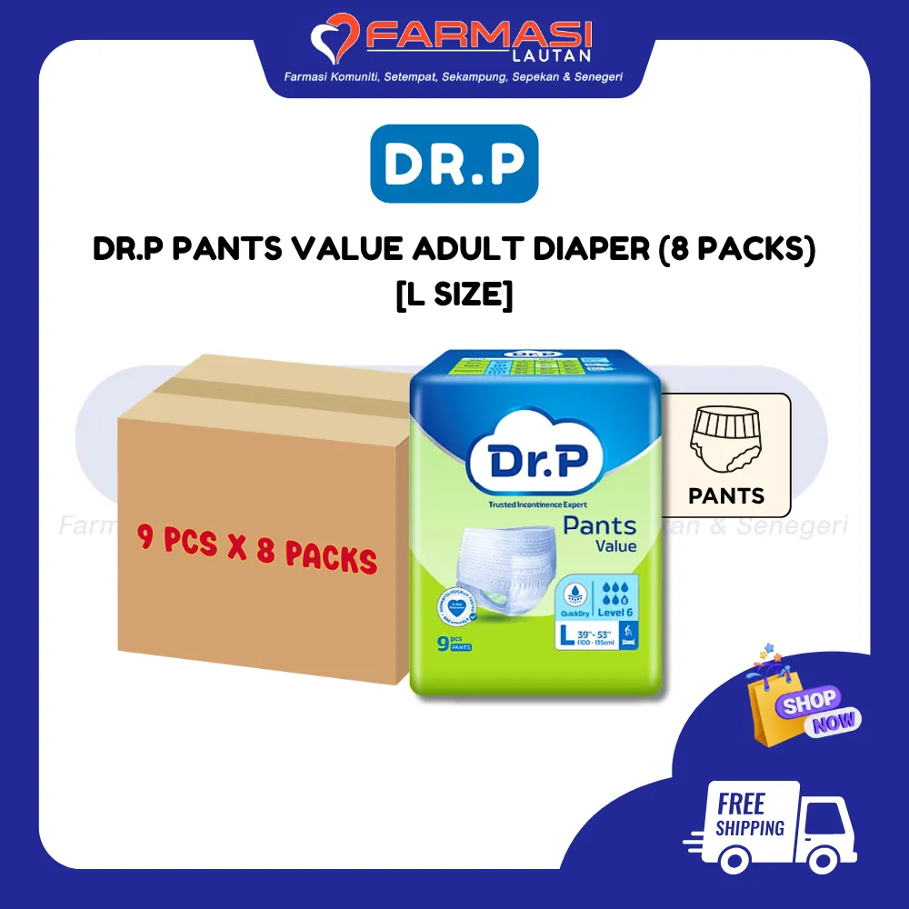 TENA DR.P PANTS VALUE L 80-100 CM 9 PANTS X 8 PCKTS