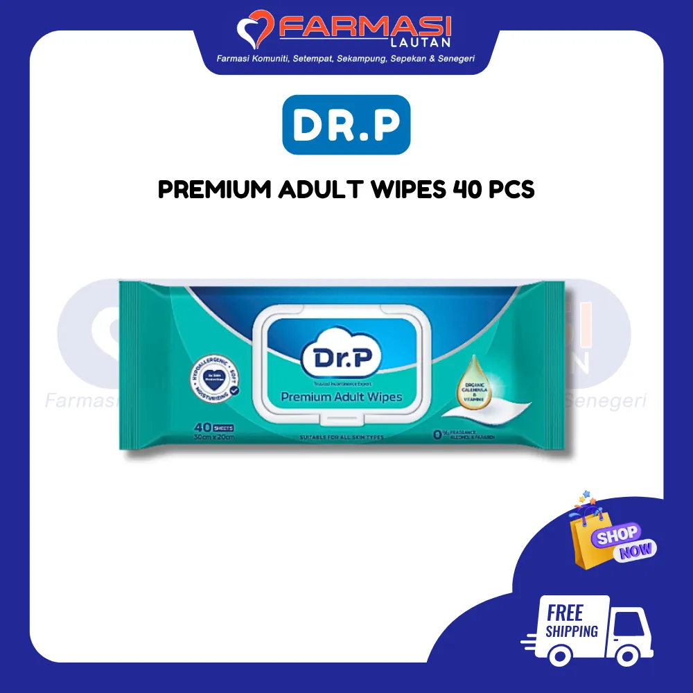TENA DR.P PREMIUM ADULT WIPES 40 PCS