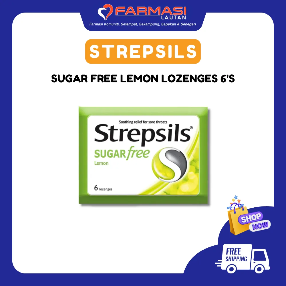 STREPSILS SUGAR FREE LEMON 6 LZGS