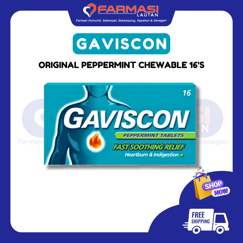 GAVISCON PEPPERMINT 16 CHWTABS