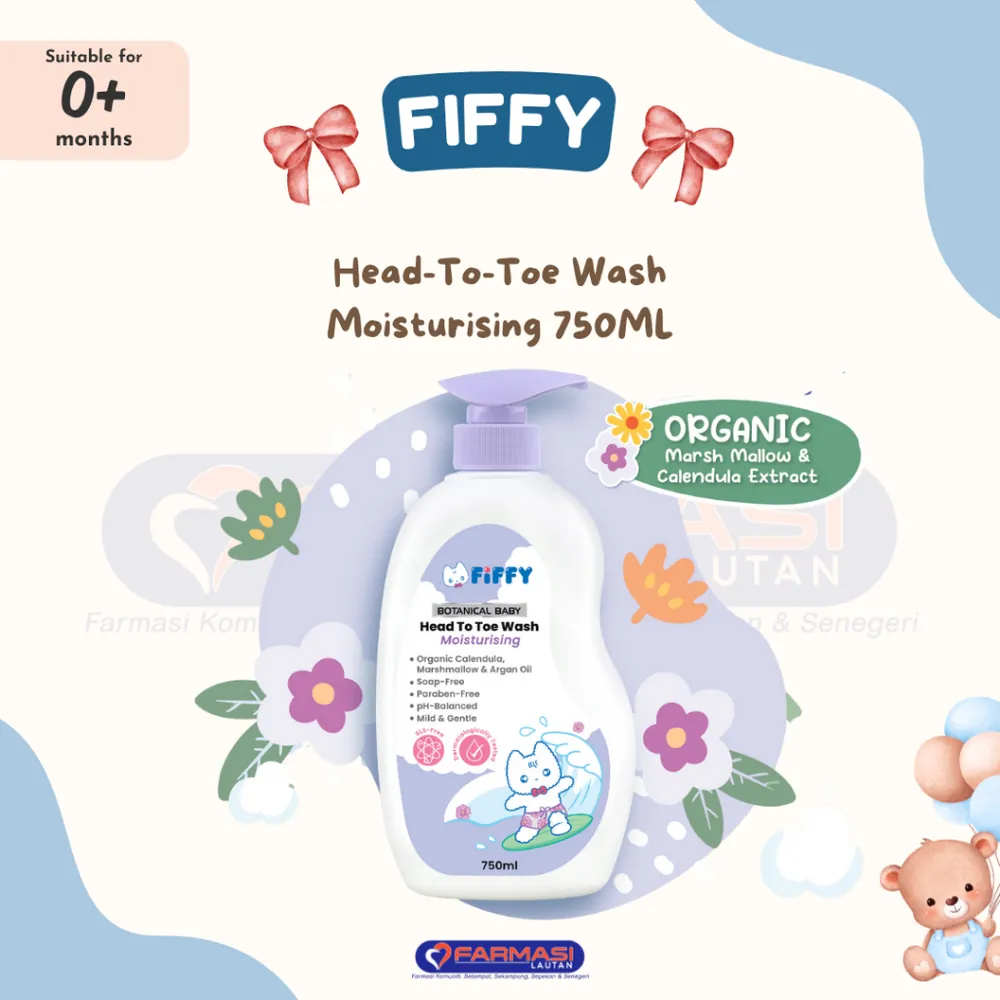 FIFFY BABY HEAD TO TOE WASH MOISTURISING 750 ML