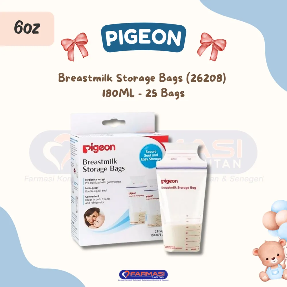 PIGEON 26208 BREASTMILK STORAGE BAGS 25 BAGS