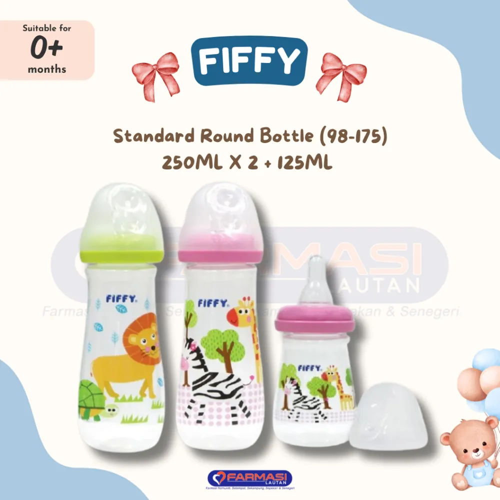 FIFFY STANDARD ROUND BOTTLE 250ML X 2 125ML 98-175
