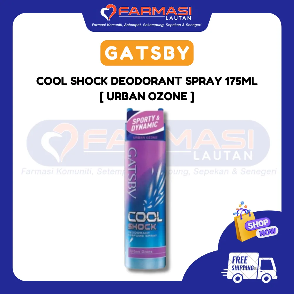 GATSBY DEODORANT SPRAY COOL SHOCK URBAN OZONE 175ML