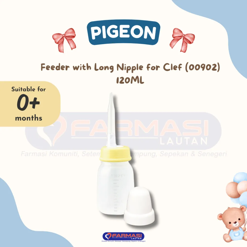 PIGEON 00902 FEEDER W/LONG NIPPLE FOR CLEF 120 ML