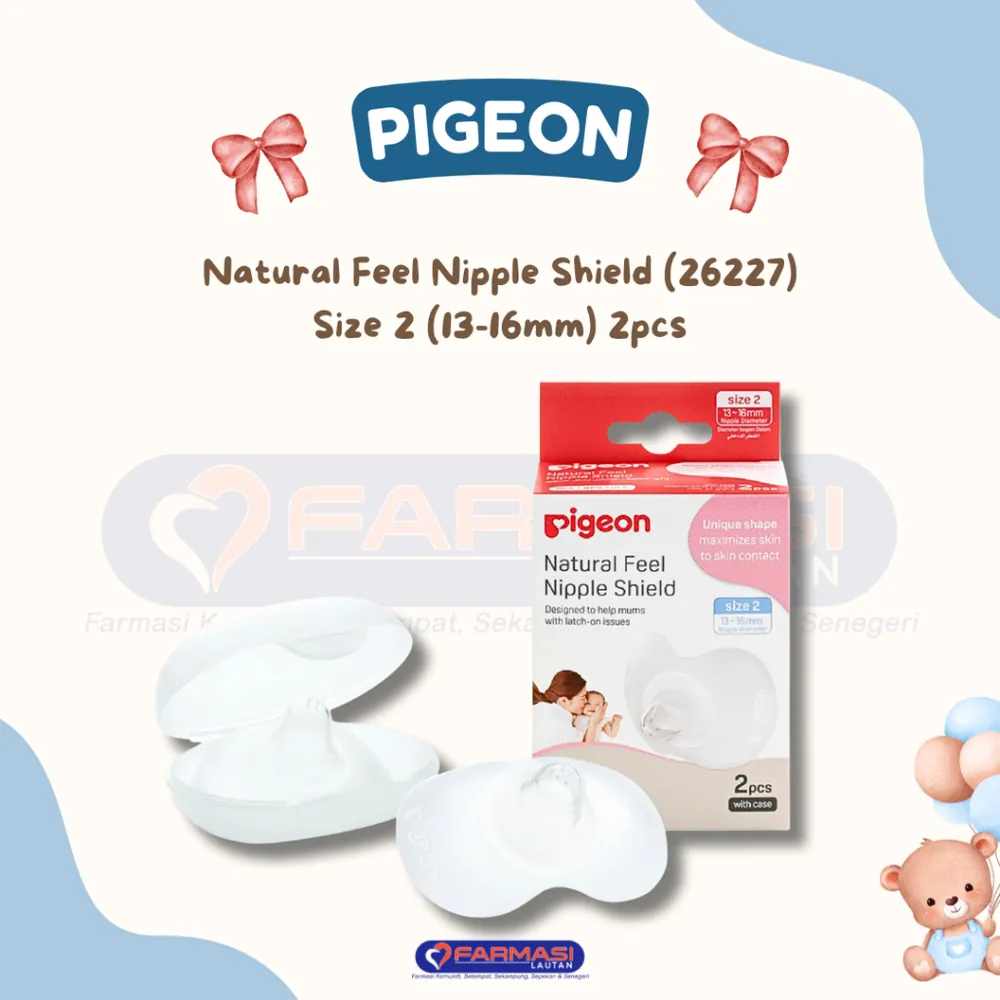 PIGEON 26227 NATURAL FEEL NIPPLE SHIELD SIZE 2 (13-16 MM) 2 PCS