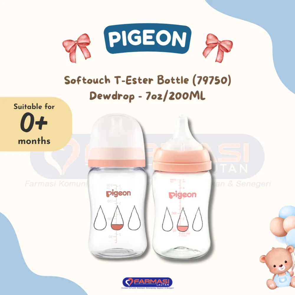PIGEON 79750 SOFTOUCH T-ESTER BOTTLE 0+ MTHS DEW DROP 200 ML
