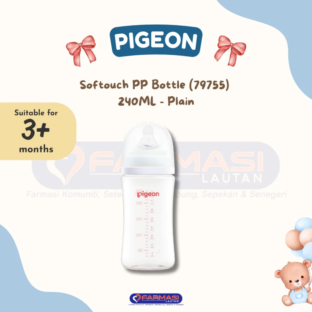 PIGEON 79755 SOFTOUCH PP BOTTLE 3+ MONTHS 240 ML