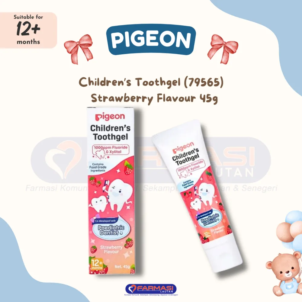 PIGEON 79565 CHILDREN'S TOOTHGEL STRAWBERRY 12+ MTHS 45 G