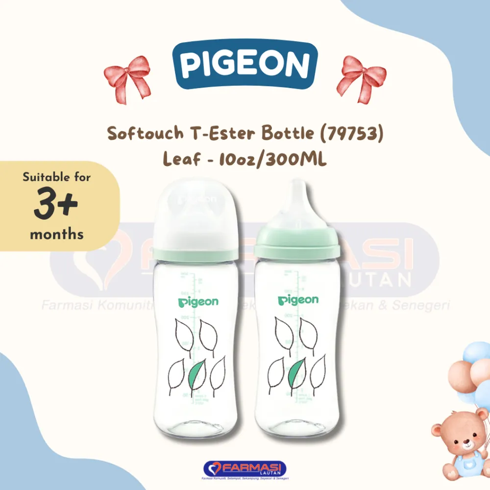 PIGEON 79753 SOFTOUCH T-ESTER BOTTLE LEAF 3+ MONTHS 300 ML