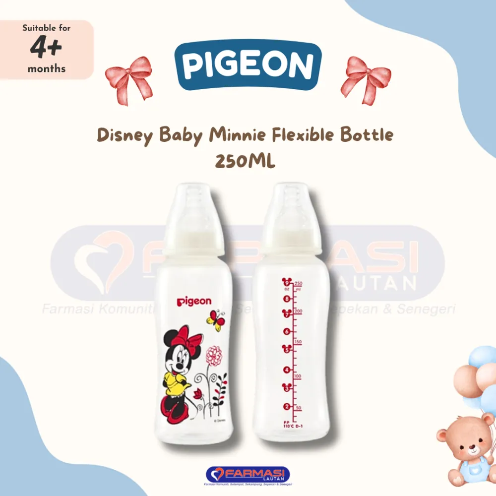 PIGEON DISNEY BABY MINNIE FLEXIBLE BOTTLE 4+ MTHS 250 ML