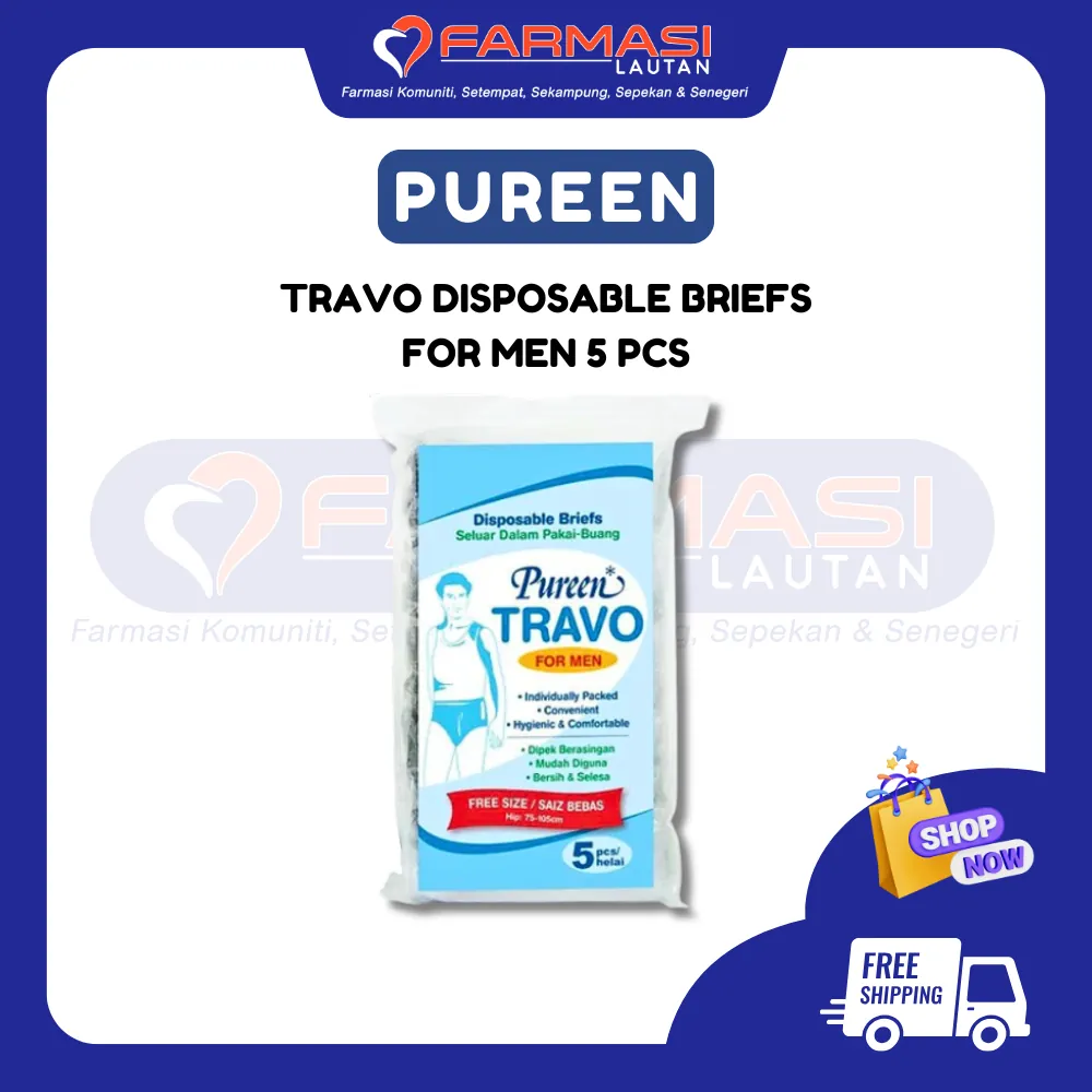 PUREEN TRAVO MEN FREE SIZE 5 DISPOSABLE BRIEFS