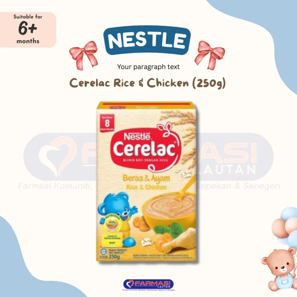 CERELAC WITH MILK RICE & CHICKEN 250 G