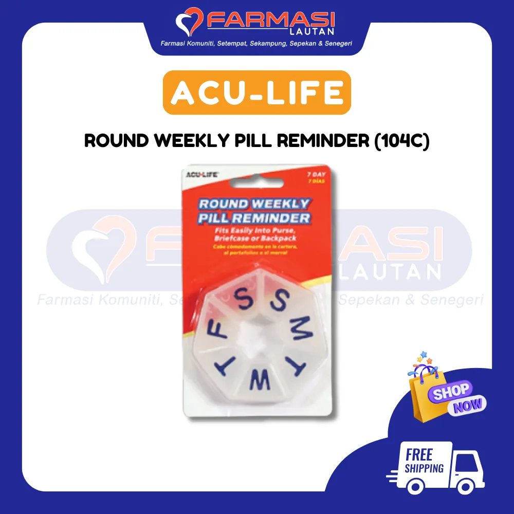ACU-LIFE ROUND WEEKLY PILL REMINDER104C