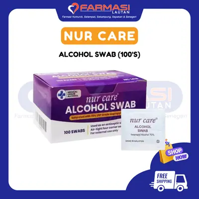 NUR CARE ALCOHOL SWAB 100 PCS
