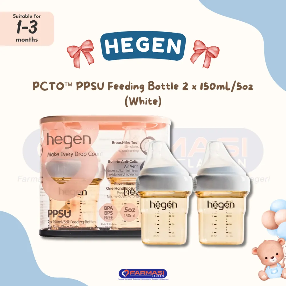 HEGEN PPSU FEEDING BOTTLE 1+ MONTHS 150 ML X 2