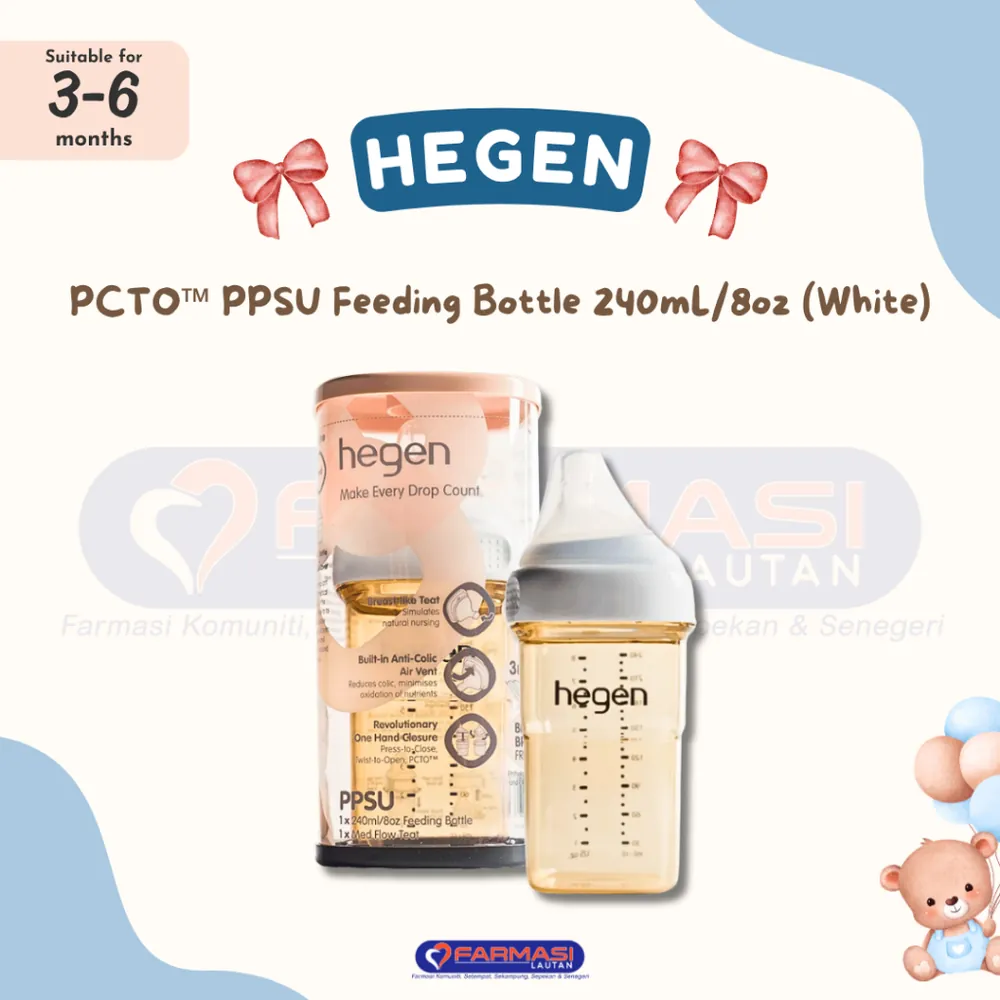 HEGEN PPSU FEEDING BOTTLE 3+ MONTHS 240 ML