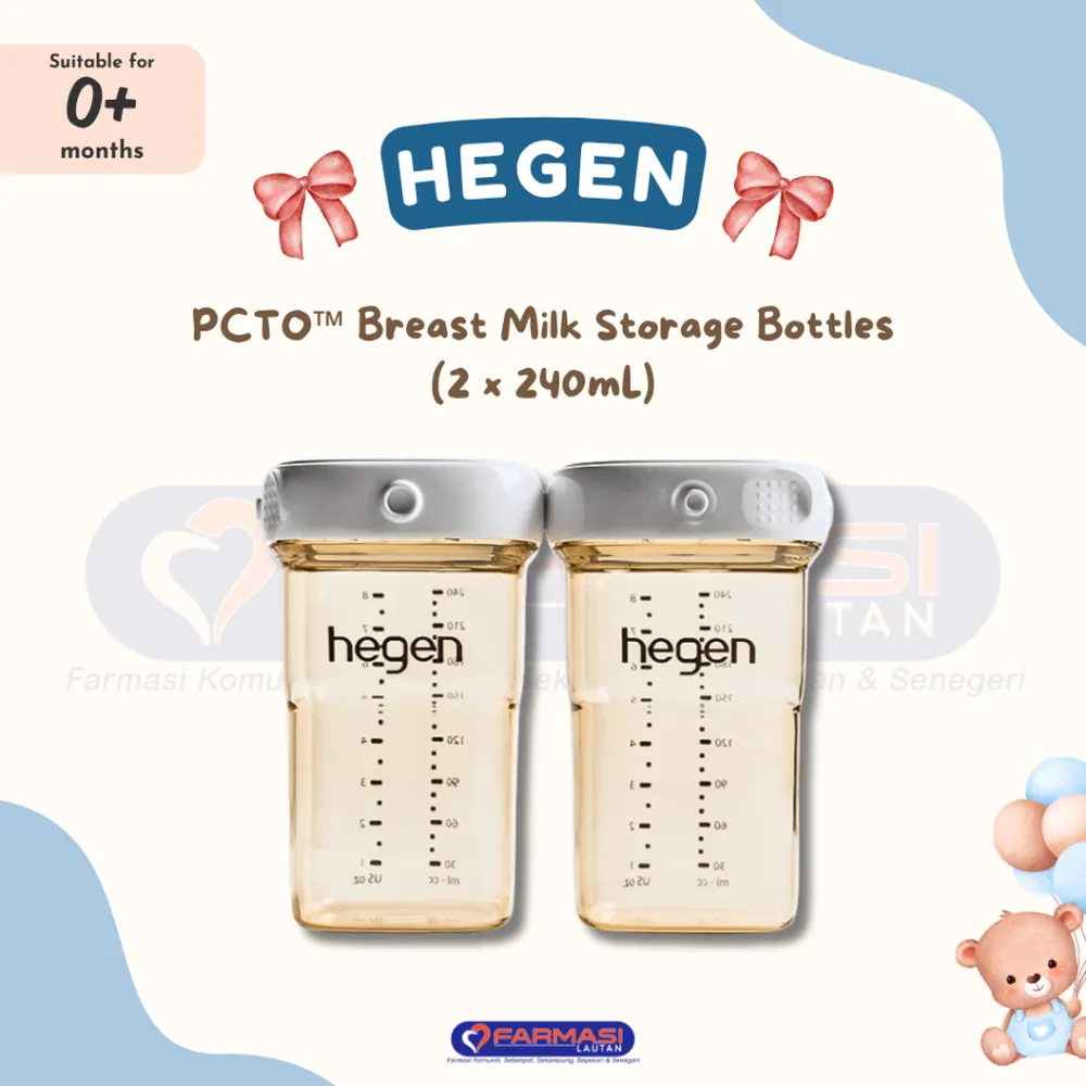 HEGEN BREAST MILK STORAGE BOTTLES 240 ML X 2
