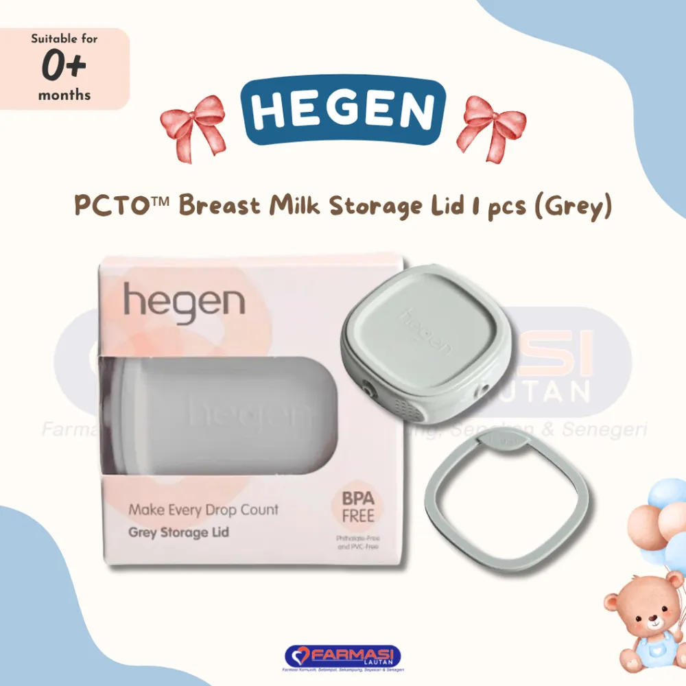 HEGEN BREAST MILK STORAGE LID GREY 1'S