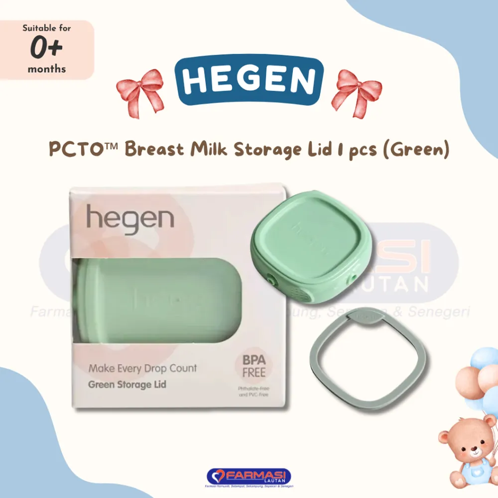 HEGEN BREAST MILK STORAGE LID GREEN 1'S