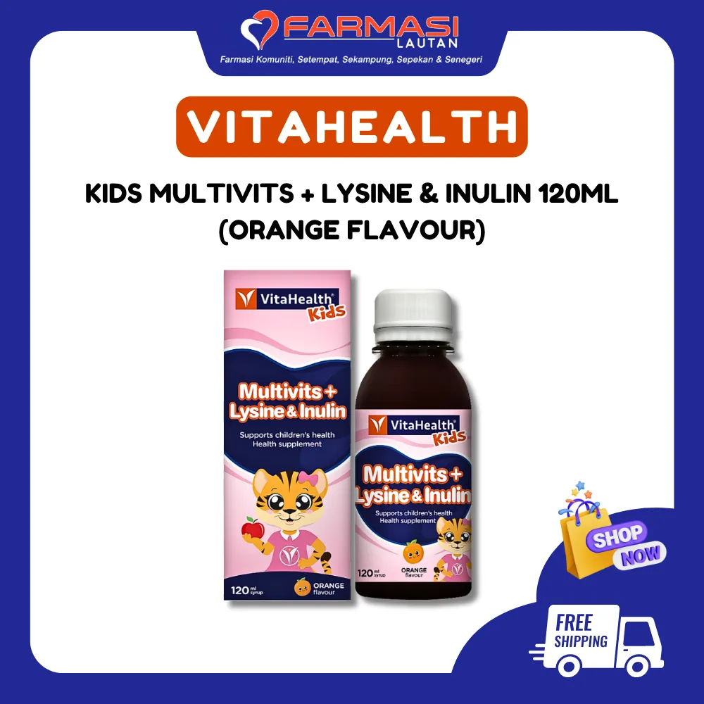 VITAHEALTH KIDS' MULTIVITS + LYSINE & INULIN SYRUP 120 ML