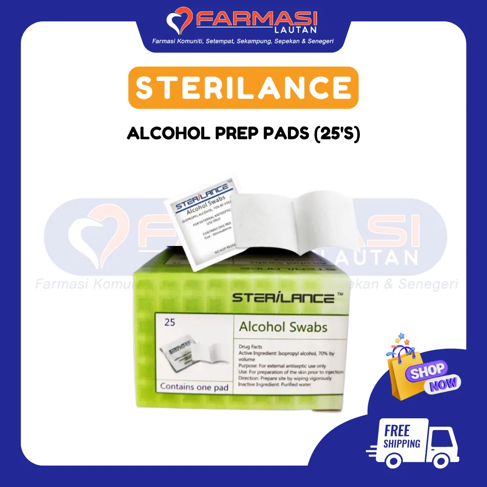 STERILANCE ALCOHOL SWABS 25 PREP PADS