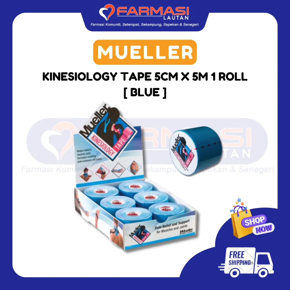 KINESIOLOGY TAPE 5 CM X 5 M BLUE 1 ROLL