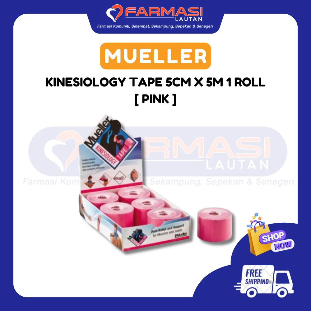 KINESIOLOGY TAPE 5 CM X 5 M PINK 1 ROLL