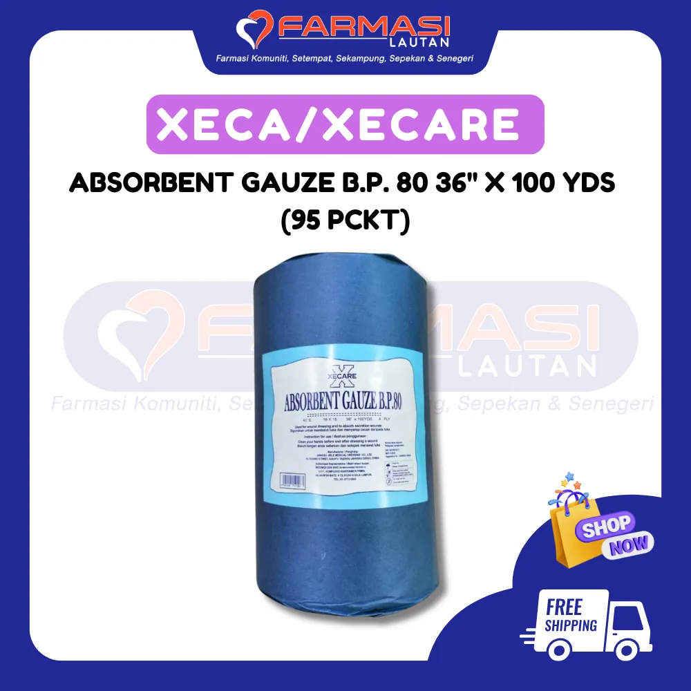 XECA/XECARE ABSORBENT GAUZE B.P. 80 36'' X 100 YDS (95 PCKT)