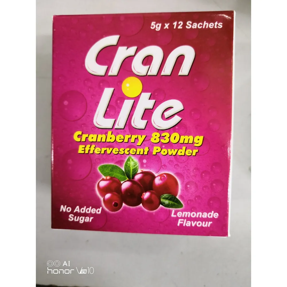 CRAN LITE CRANBERRY 830MG EFFERVESCENT POWDER 5 G 12 SCHTS