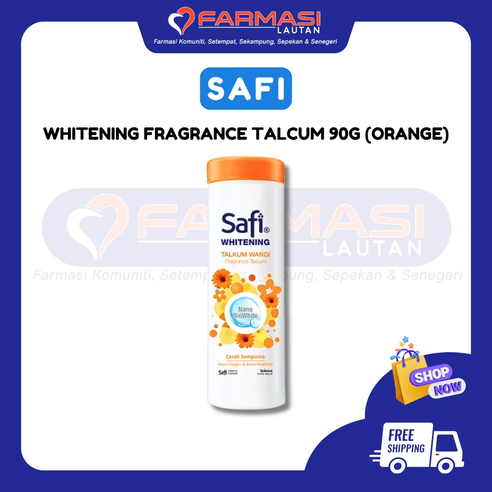 SAFI BALQIS WHITENING TALKUM WANGI (OREN) 90 G