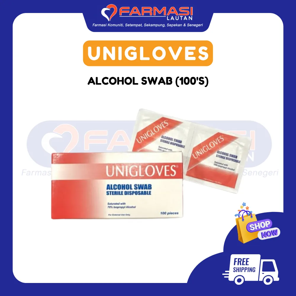 UNIGLOVES ALCOHOL SWAB 100 PCS