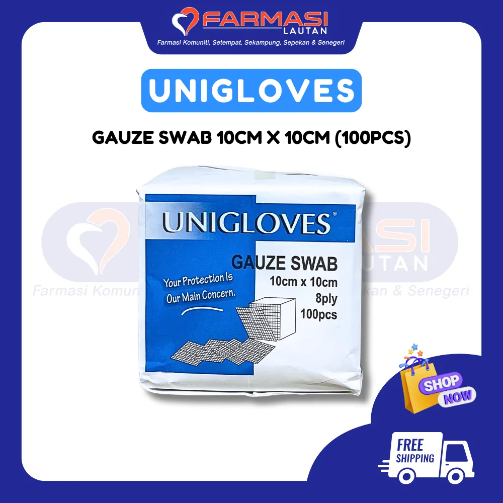 UNIGLOVES GAUZE SWAB 8 PLY 10 CM X 10 CM 100 PCS