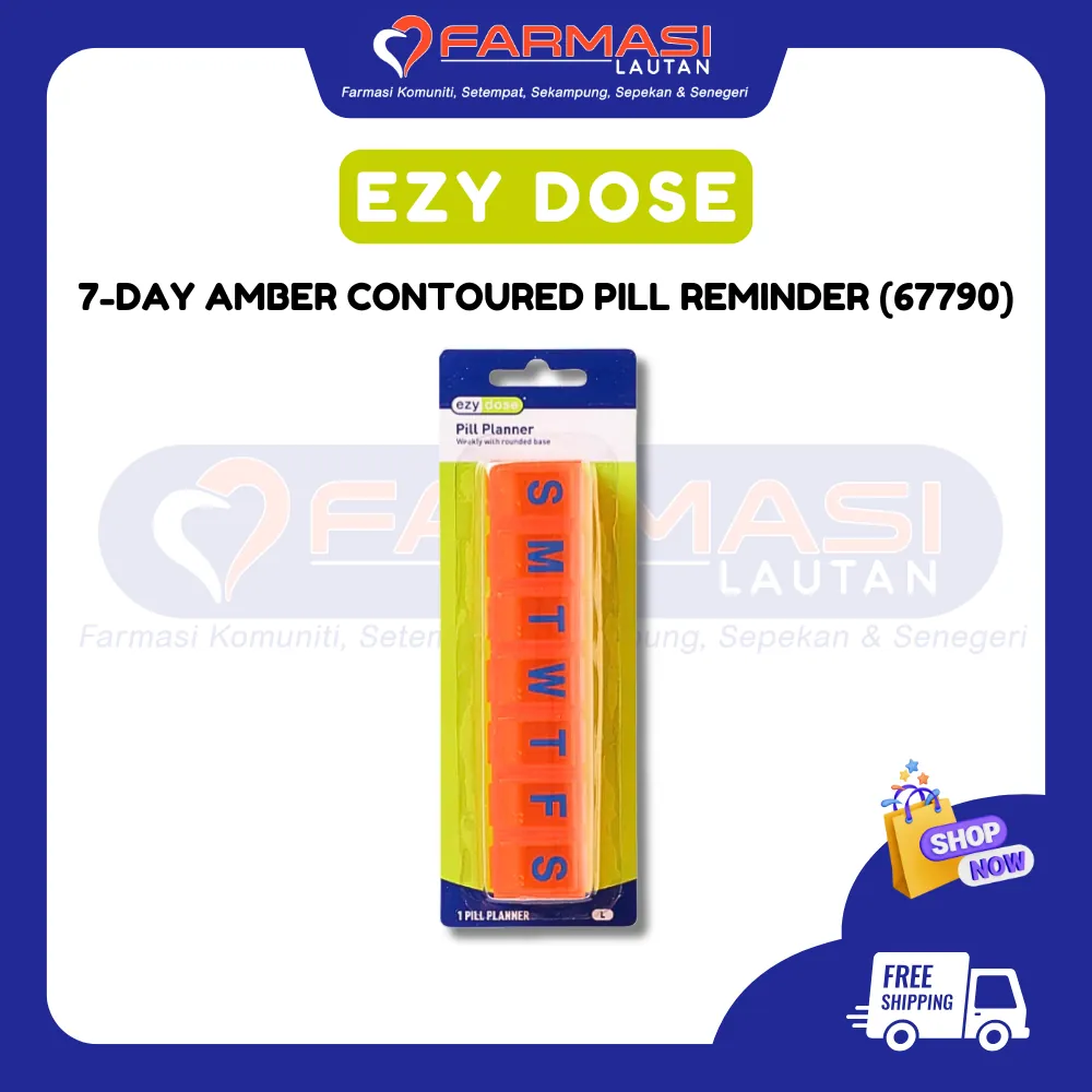 EZY DOSE 67790 7-DAY AMBER CONTOUR PILL REMINDER