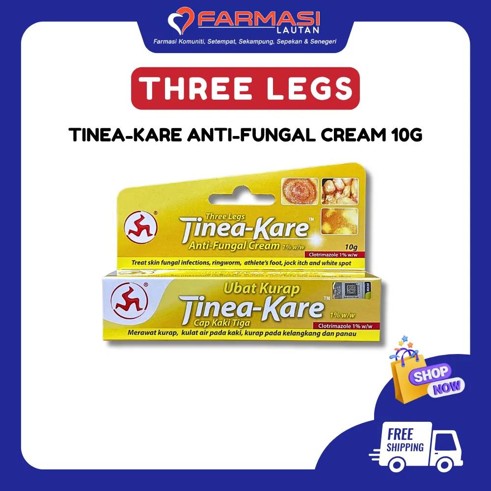 Three Legs Tinea-Kare Anti-Fungal Cream 1% W/V 10 g