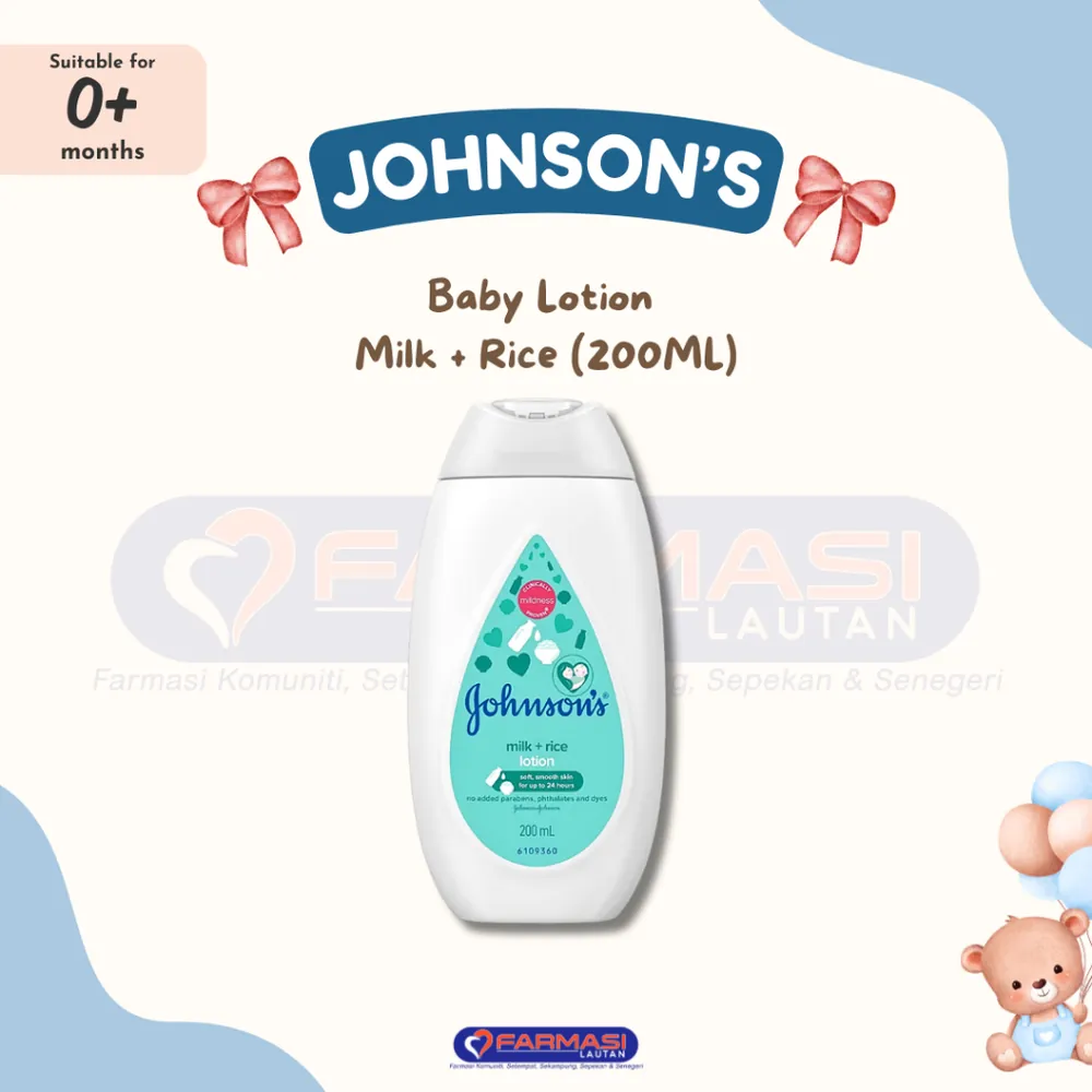 JOHNSON'S BABY LOTION MILK + RICE 200 ML